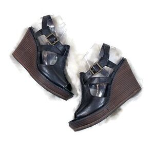 Timberland Earthkeepers Black Danforth Wedge Sandals